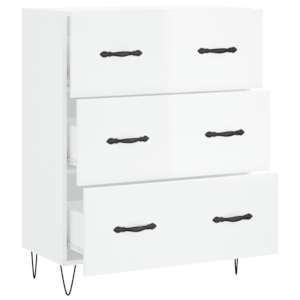 Příborník bílý s vysokým leskem 69,5x34x90 cm kompozitní dřevo - obrázek 6