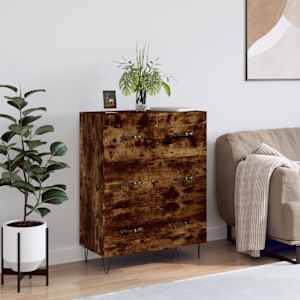 Komoda dimljeni hrast 69,5x34x90 cm inženirski les