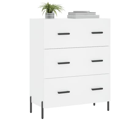 vidaXL Сайдборд, бял, 69,5x34x90 см, инженерно дърво