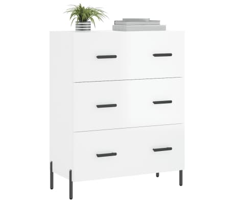 vidaXL Servantă, alb extralucios, 69,5x34x90 cm, lemn compozit