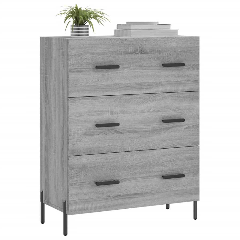 vidaXL Dressoir 69,5x34x90 cm bewerkt hout grijs sonoma eikenkleurig afbeelding
