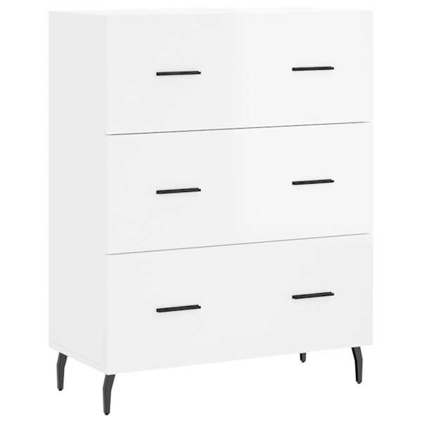vidaXL puhvetkapp, k&otilde;rgl&auml;ikega valge, 69,5 x 34 x 90 cm, tehispuit