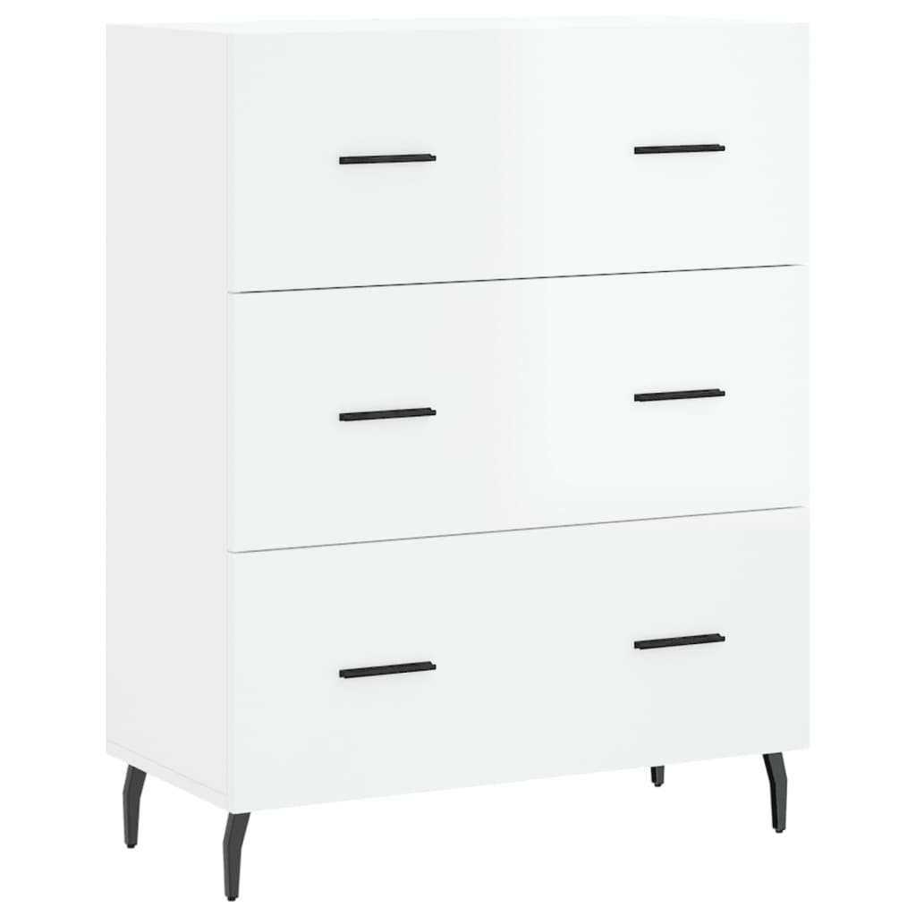 vidaXL Příborník bílý s vysokým leskem 69,5x34x90 cm kompozitní dřevo