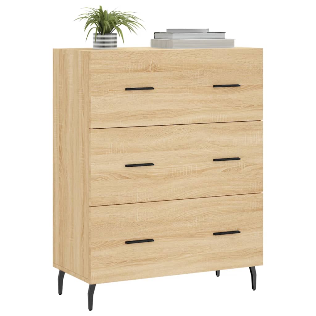 vidaXL Sideboard Sonoma Oak 69.5x34x90 cm Engineered Wood