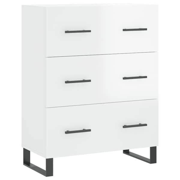vidaXL puhvetkapp, k&otilde;rgl&auml;ikega valge, 69,5 x 34 x 90 cm, tehispuit