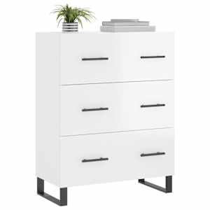 Příborník bílý s vysokým leskem 69,5x34x90 cm kompozitní dřevo - obrázek 3