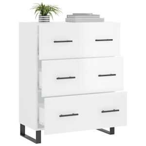 Příborník bílý s vysokým leskem 69,5x34x90 cm kompozitní dřevo - obrázek 4