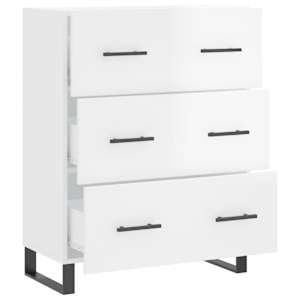 Příborník bílý s vysokým leskem 69,5x34x90 cm kompozitní dřevo - obrázek 6