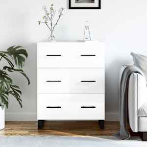 Příborník bílý s vysokým leskem 69,5x34x90 cm kompozitní dřevo - obrázek 1