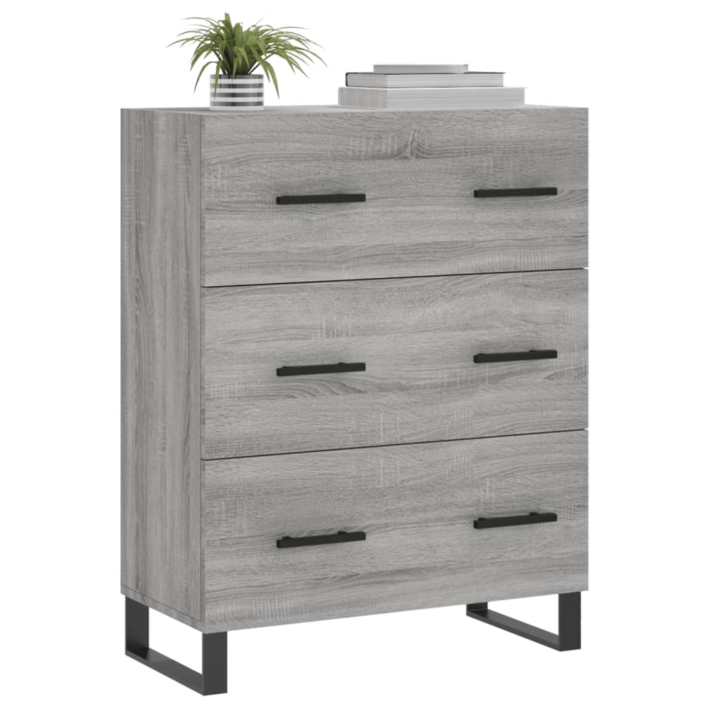 vidaXL Dressoir 69,5x34x90 cm bewerkt hout grijs sonoma eikenkleurig afbeelding