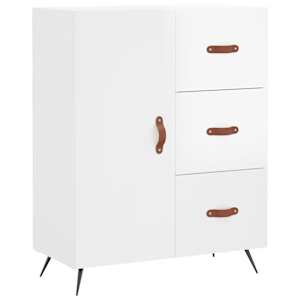 Příborník bílý s vysokým leskem 69,5x34x90 cm kompozitní dřevo - obrázek 2