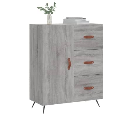 vidaXL Dressoir 69,5x34x90 cm bewerkt hout grijs sonoma eikenkleurig