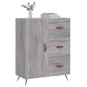 vidaXL Dressoir 69,5x34x90 cm bewerkt hout grijs sonoma eikenkleurig