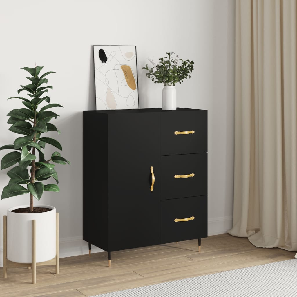 Sideboard Schwarz 69,5x34x90 cm Holzwerkstoff