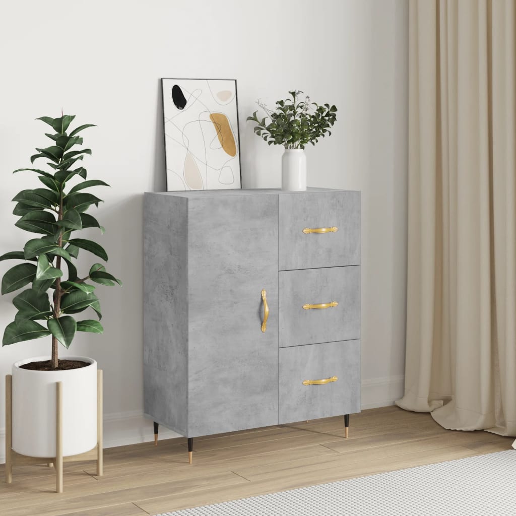 vidaXL Servantă, gri beton, 69,5x34x90 cm, lemn compozit