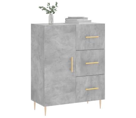 vidaXL Dressoir 69,5x34x90 cm bewerkt hout betongrijs