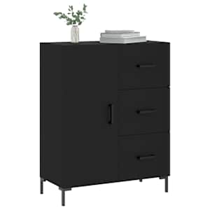vidaXL Buffet noir 69,5x34x90 cm bois d'ing&eacute;nierie