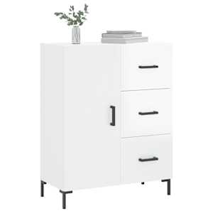 Příborník bílý s vysokým leskem 69,5x34x90 cm kompozitní dřevo - obrázek 3