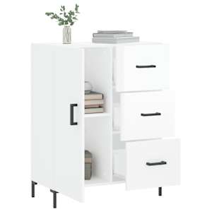 Příborník bílý s vysokým leskem 69,5x34x90 cm kompozitní dřevo - obrázek 4