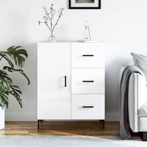 Příborník bílý s vysokým leskem 69,5x34x90 cm kompozitní dřevo - obrázek 1