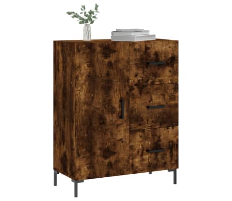 vidaXL Sideboard Smoked Oak 69.5x34x90 cm Engineered Wood