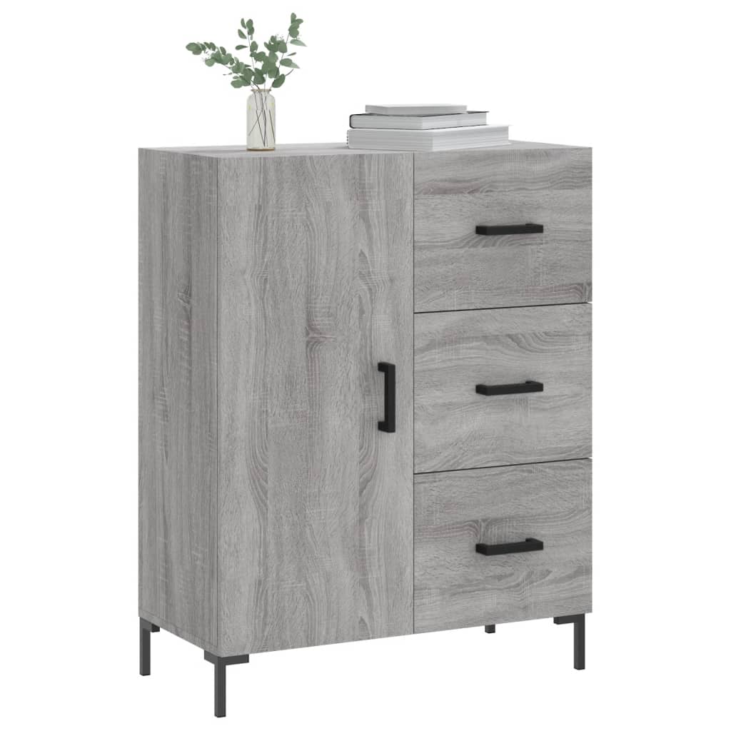 vidaXL Dressoir 69,5x34x90 cm bewerkt hout grijs sonoma eikenkleurig afbeelding