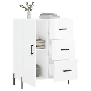 Příborník bílý s vysokým leskem 69,5x34x90 cm kompozitní dřevo - obrázek 4