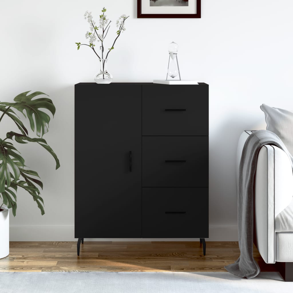 vidaXL Sideboard Schwarz 69,5x34x90 cm Holzwerkstoff