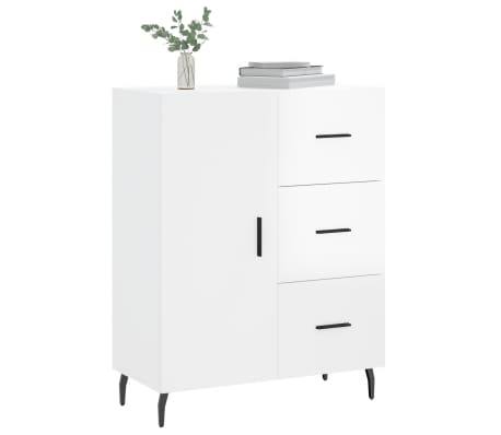 vidaXL Skjenk h&oslash;yglans hvit 69,5x34x90 cm konstruert tre