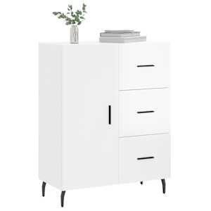 vidaXL Skjenk h&oslash;yglans hvit 69,5x34x90 cm konstruert tre