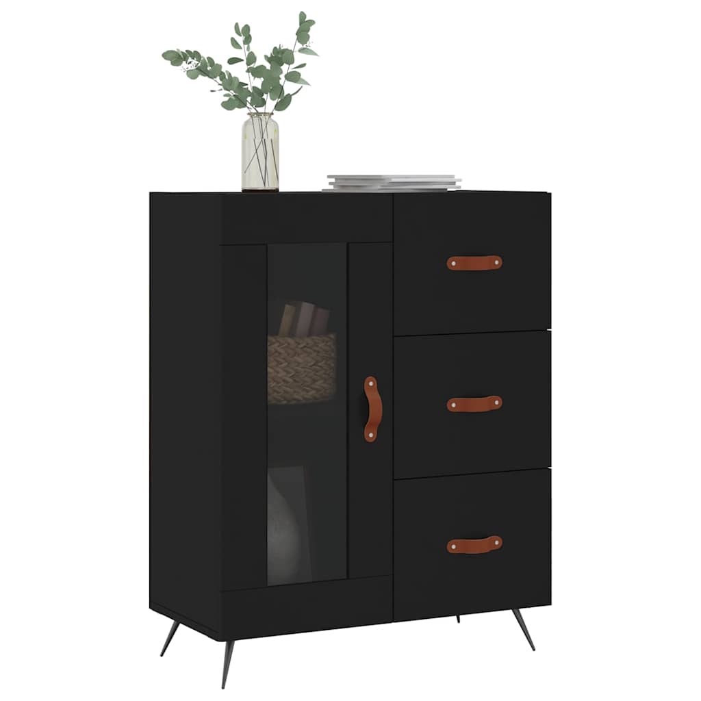 Thumbnail - vidaXL Sideboard Schwarz 69,5x34x90 cm Holzwerkstoff
