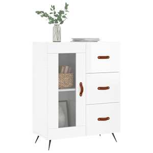 Příborník bílý s vysokým leskem 69,5x34x90 cm kompozitní dřevo - obrázek 3