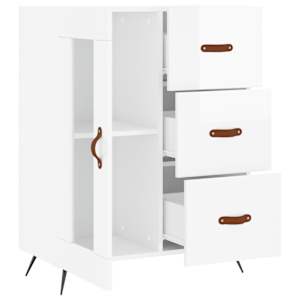 Příborník bílý s vysokým leskem 69,5x34x90 cm kompozitní dřevo - obrázek 6