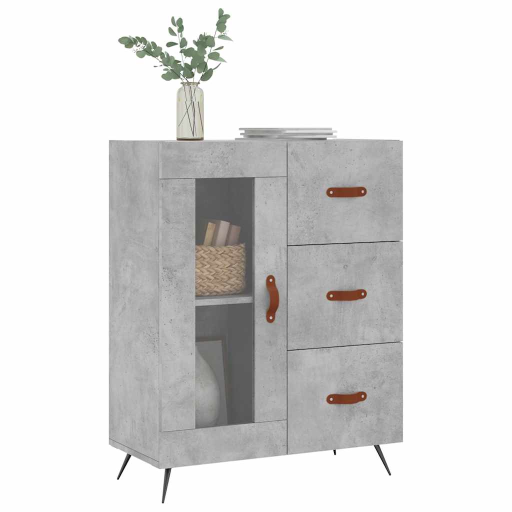 vidaXL Dressoir 69,5x34x90 cm bewerkt hout betongrijs afbeelding