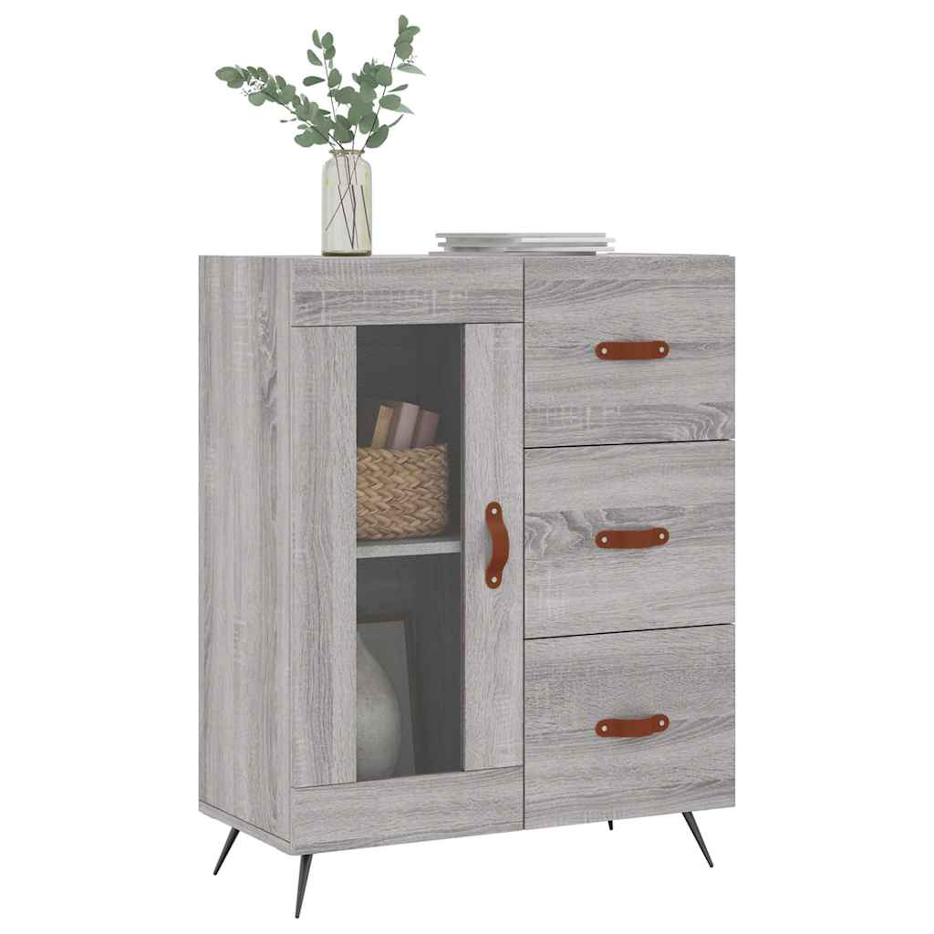 vidaXL Dressoir 69,5x34x90 cm bewerkt hout grijs sonoma eikenkleurig afbeelding
