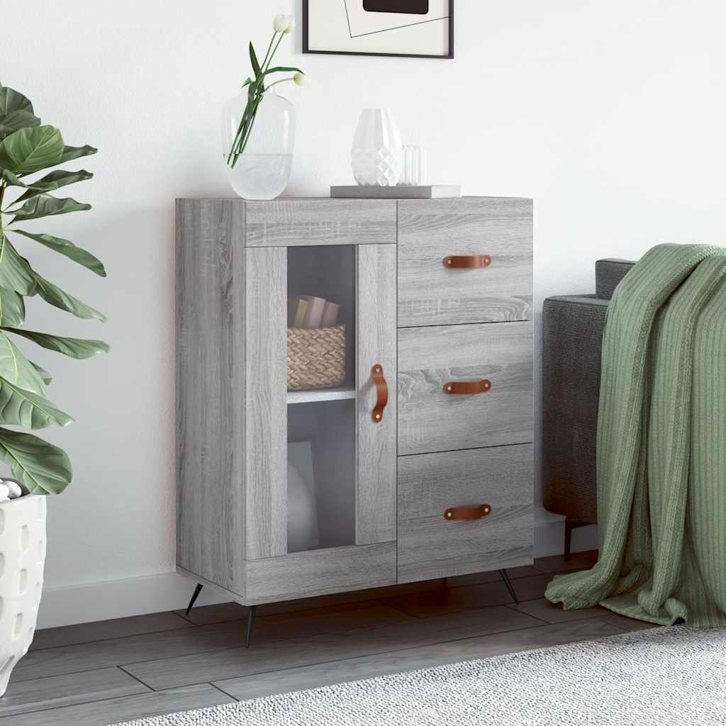 vidaXL Servantă, gri sonoma, 69,5x34x90 cm, lemn compozit