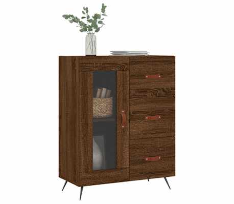 vidaXL kumode, ozolkoka krāsa, 69,5x34x90 cm, inženierijas koks