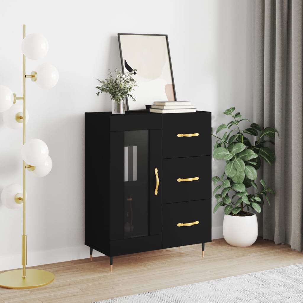 Sideboard Schwarz 69,5x34x90 cm Holzwerkstoff