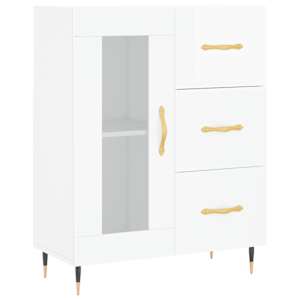 Příborník bílý s vysokým leskem 69,5x34x90 cm kompozitní dřevo - obrázek 2