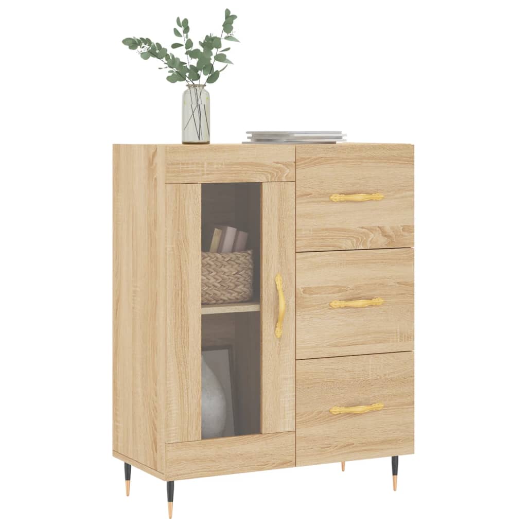 vidaXL Dressoir 69,5x34x90 cm bewerkt hout sonoma eikenkleurig afbeelding