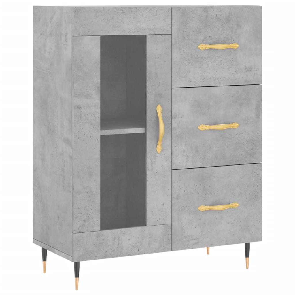 vidaXL Příborník betonově šedý 69,5 x 34 x 90 cm kompozitní dřevo