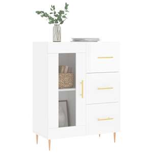 Příborník bílý s vysokým leskem 69,5x34x90 cm kompozitní dřevo - obrázek 3