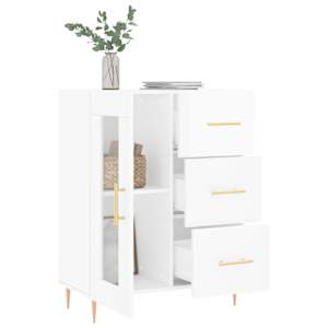 Příborník bílý s vysokým leskem 69,5x34x90 cm kompozitní dřevo - obrázek 4