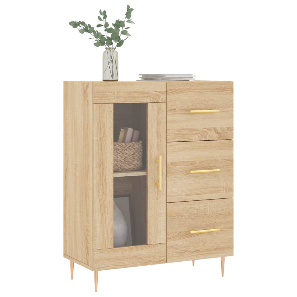 vidaXL Dressoir 69,5x34x90 cm bewerkt hout sonoma eikenkleurig afbeelding