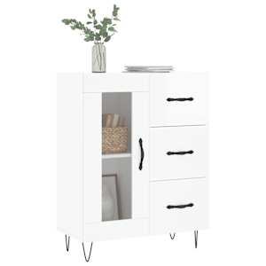 Příborník bílý s vysokým leskem 69,5x34x90 cm kompozitní dřevo - obrázek 3