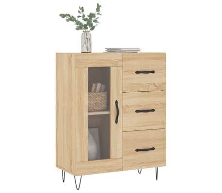 vidaXL Skenkur Sonoma 69,5x34x90 cm Samsettur Viður