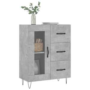 vidaXL Buffet gris b&eacute;ton 69,5x34x90 cm bois d'ing&eacute;nierie