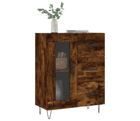 vidaXL &Scaron;oninė spintelė, dūminio ąžuolo, 69,5x34x90cm, apdirbta mediena