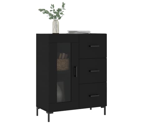vidaXL Dressoir 69,5x34x90 cm bewerkt hout zwart