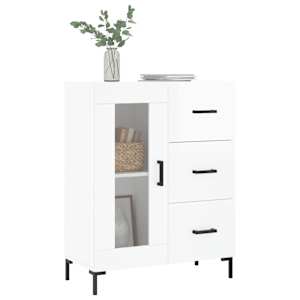 Příborník bílý s vysokým leskem 69,5x34x90 cm kompozitní dřevo - obrázek 3